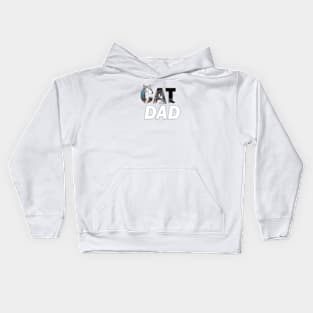 CAT DAD - grey and white tabby oil painting word art Kids Hoodie